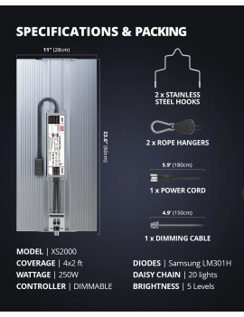 Viparspectra XS 2000/250W - 2024 Samsung LM301H